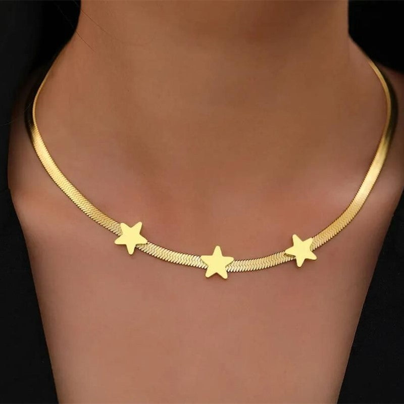 Fashion Jewelry Ins Star Necklace Fashion Gold Stainless Steel Chain Necklace